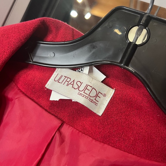 Ultra Suede Red Trench Coat - Picture 2 of 2